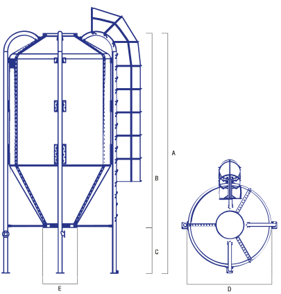 schema Silos EXV per insilati (con peso spec 700 KG/M³)