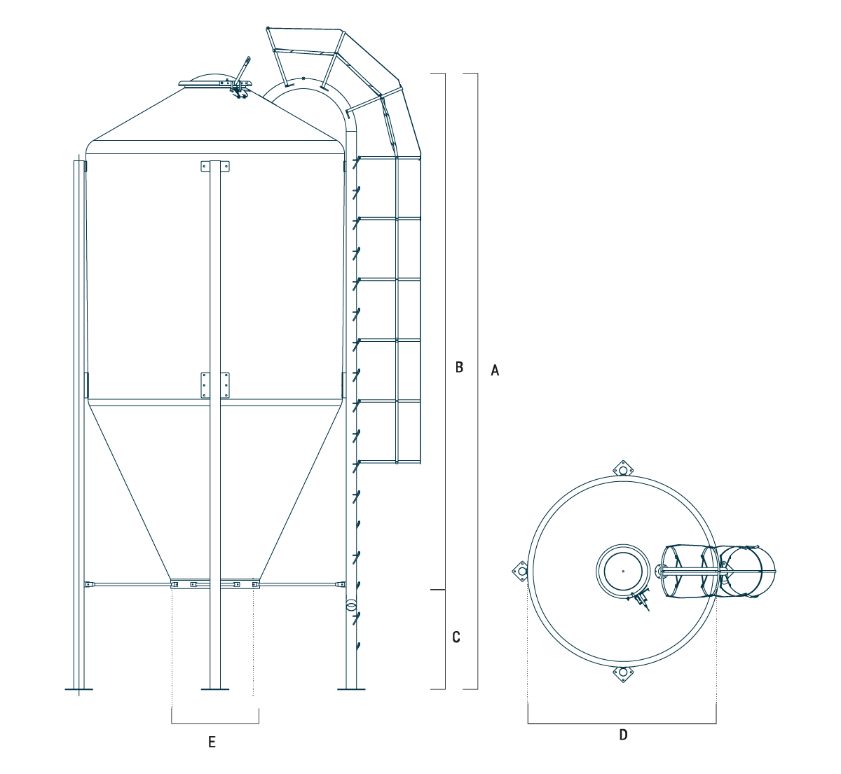 schema SILOS MONOLITICO PER SALE STRADALE P.S. 1300 E 1500 KG/M3